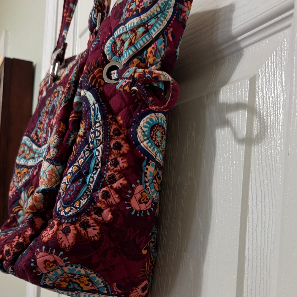 Vera Bradley Paisley Jamboree Glenna Sachel Tote Bag 15”w x 12”h x 6”d - Picture 3 of 7